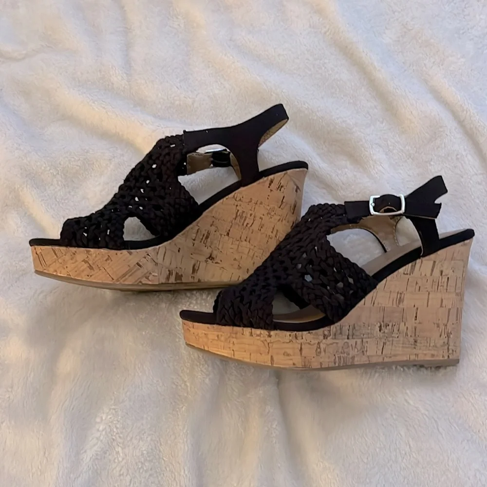 Wedge Slingback woven sandals - Picture 3 of 6